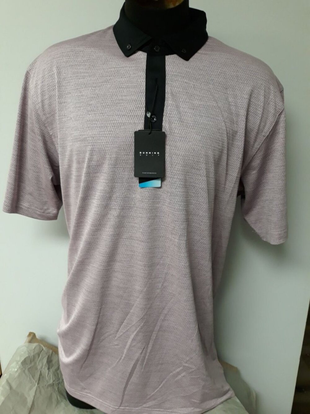 Dunning Men's Golf Shirt Pink Black Size XXL NEW WITH TAGS!